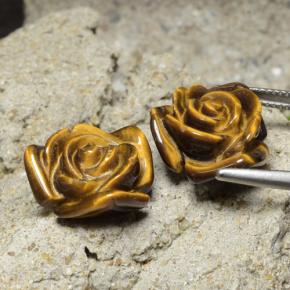 20,93 ct natürliche brauner Tiger's Eye-Edelsteine, Blumenschliff, Lichtundurchlässig