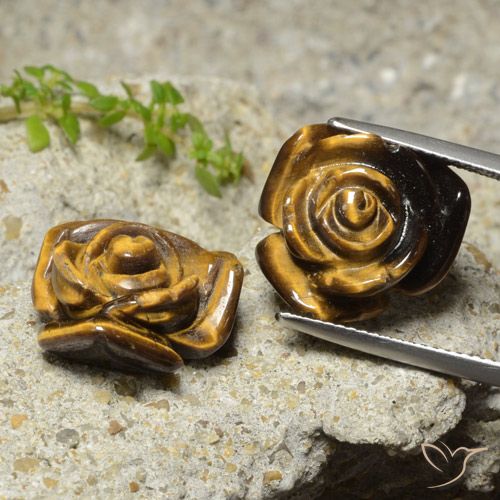 20.21ctw Natürlicher Warmes Braun Tigerauge, Blumen-Schliff, Lichtundurchlässig