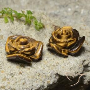 20.21 ct natürliche Warmes Braun Tigerauge-Edelsteine, Blumen-Schliff, Lichtundurchlässig