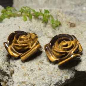 24,14 ct natürliche brauner Tiger's Eye-Edelsteine, Blumenschliff, Lichtundurchlässig