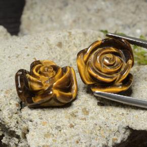 25,22 ct natürliche brauner Tiger's Eye-Edelsteine, Blumenschliff, Lichtundurchlässig