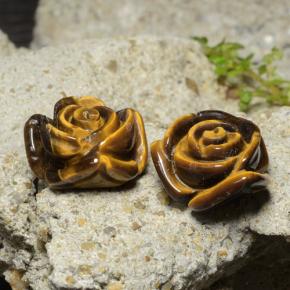 25,22 ct natürliche brauner Tiger's Eye-Edelsteine, Blumenschliff, Lichtundurchlässig