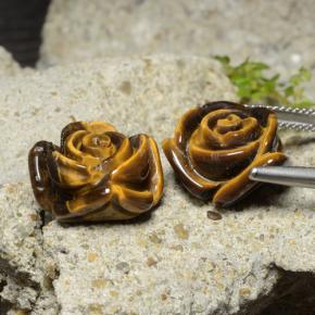 25,22 ct natürliche brauner Tiger's Eye-Edelsteine, Blumenschliff, Lichtundurchlässig