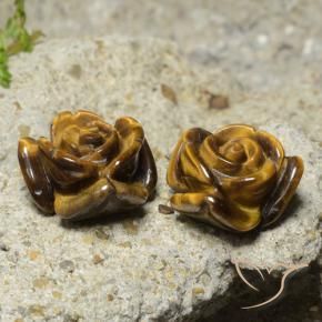 22,12 ct natürliche brauner Tiger's Eye-Edelsteine, Blumenschliff, Lichtundurchlässig