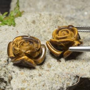 22,12 ct natürliche brauner Tiger's Eye-Edelsteine, Blumenschliff, Lichtundurchlässig
