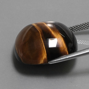 28,03 ctw natürlicher brauner Tiger's Eye, Kissenschliff, Lichtundurchlässig