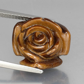 11,88 ctw natürlicher brauner Tiger's Eye, Fantasieschliff, Lichtundurchlässig