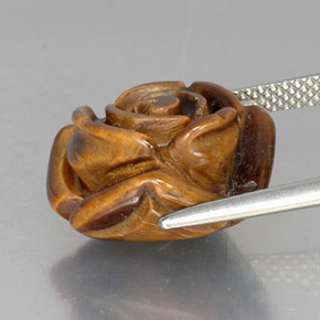 11,88 ctw natürlicher brauner Tiger's Eye, Fantasieschliff, Lichtundurchlässig
