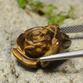9,17 ctw natürlicher Mittel braun Tigerauge, Blumen-Schliff, Lichtundurchlässig