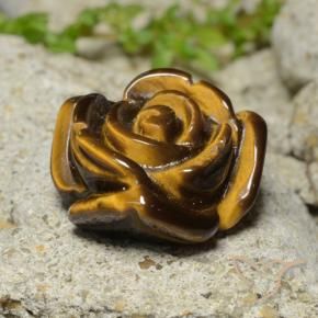 9,17 ctw natürlicher Lebkuchen braun Tigerauge, Blumen-Schliff, Lichtundurchlässig