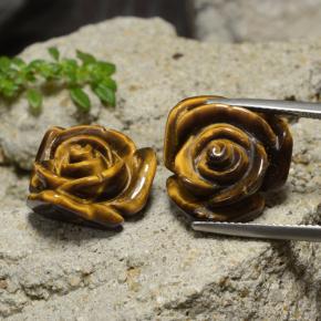 23,82 ct natürliche brauner Tiger's Eye-Edelsteine, Blumenschliff, Lichtundurchlässig