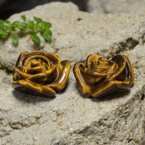 23,82 ct natürliche brauner Tiger's Eye-Edelsteine, Blumenschliff, Lichtundurchlässig