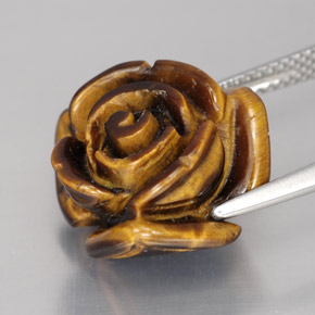 11,90 ctw natürlicher brauner Tiger's Eye, Fantasieschliff, Lichtundurchlässig