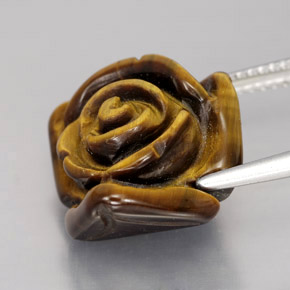 12,47 ctw natürlicher brauner Tiger's Eye, Fantasieschliff, Lichtundurchlässig