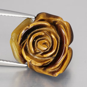 11,74 ctw natürlicher brauner Tiger's Eye, Fantasieschliff, Lichtundurchlässig