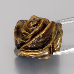 11,76 ctw natürlicher brauner Tiger's Eye, Fantasieschliff, Lichtundurchlässig