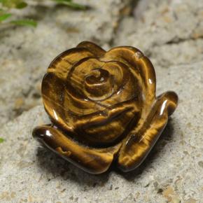 12,02 ctw natürlicher brauner Tiger's Eye, Blumenschliff, Lichtundurchlässig