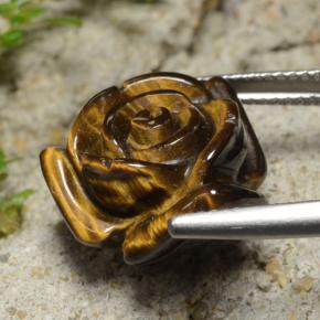 12,02 ctw natürlicher brauner Tiger's Eye, Blumenschliff, Lichtundurchlässig