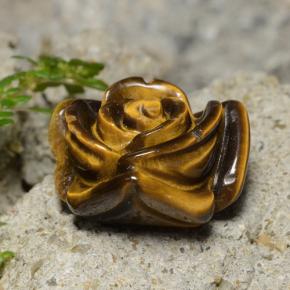 13,26 ctw natürlicher brauner Tiger's Eye, Blumenschliff, Lichtundurchlässig
