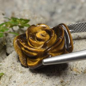 13,26 ctw natürlicher brauner Tiger's Eye, Blumenschliff, Lichtundurchlässig