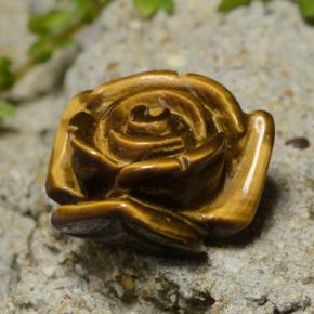 13,31 ctw natürlicher brauner Tiger's Eye, Blumenschliff, Lichtundurchlässig