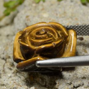 13,31 ctw natürlicher brauner Tiger's Eye, Blumenschliff, Lichtundurchlässig