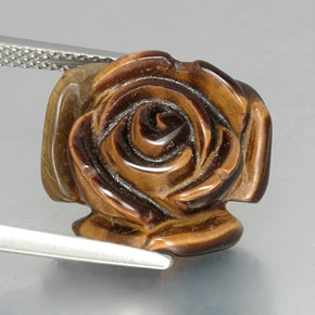 11,08 ctw natürlicher brauner Tiger's Eye, Fantasieschliff, Lichtundurchlässig
