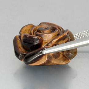 11,08 ctw natürlicher brauner Tiger's Eye, Fantasieschliff, Lichtundurchlässig