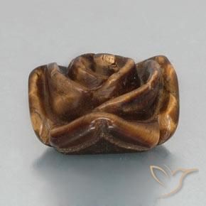 12,89 ctw natürlicher brauner Tiger's Eye, Blumenschliff, Lichtundurchlässig