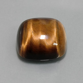 13,79 ctw natürlicher brauner Tiger's Eye, Kissenschliff, Lichtundurchlässig