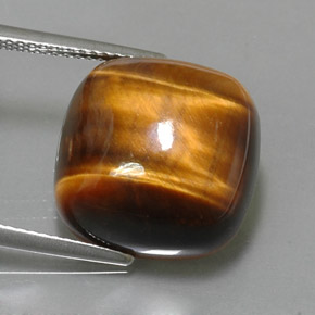 13,02 ctw natürlicher brauner Tiger's Eye, Kissenschliff, Lichtundurchlässig