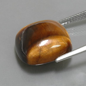 13,02 ctw natürlicher brauner Tiger's Eye, Kissenschliff, Lichtundurchlässig
