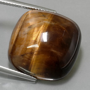27,19 ctw natürlicher brauner Tiger's Eye, Kissenschliff, Lichtundurchlässig