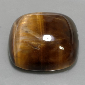 27,19 ctw natürlicher brauner Tiger's Eye, Kissenschliff, Lichtundurchlässig