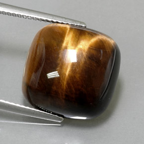 13,38 ctw natürlicher brauner Tiger's Eye, Kissenschliff, Lichtundurchlässig