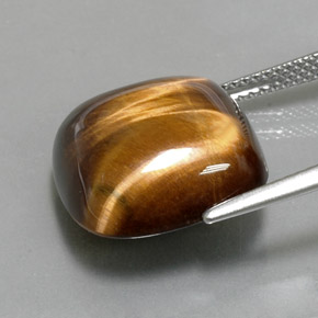 13,38 ctw natürlicher brauner Tiger's Eye, Kissenschliff, Lichtundurchlässig