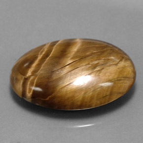 17,34 ctw natürlicher brauner Tiger's Eye, Oval Schliff, Lichtundurchlässig