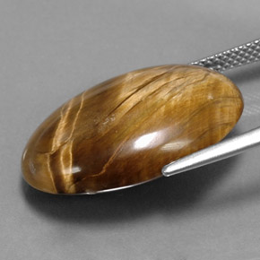 17,34 ctw natürlicher brauner Tiger's Eye, Oval Schliff, Lichtundurchlässig