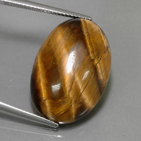 23,72 ctw natürlicher brauner Tiger's Eye, Oval Schliff, Lichtundurchlässig