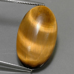 11,94 ctw natürlicher brauner Tiger's Eye, Oval Schliff, Lichtundurchlässig