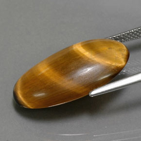 11,94 ctw natürlicher brauner Tiger's Eye, Oval Schliff, Lichtundurchlässig