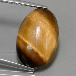 13,32 ctw natürlicher brauner Tiger's Eye, Oval Schliff, Lichtundurchlässig