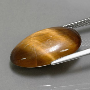 13,32 ctw natürlicher brauner Tiger's Eye, Oval Schliff, Lichtundurchlässig