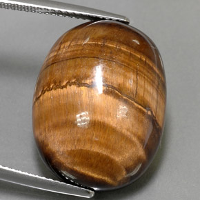 24,80 ctw natürlicher brauner Tiger's Eye, Oval Schliff, Lichtundurchlässig