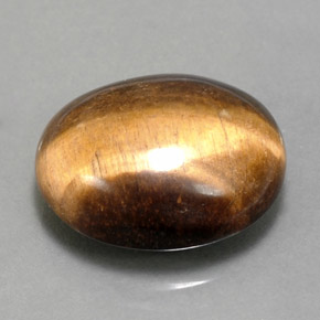 14,18 ctw natürlicher brauner Tiger's Eye, Oval Schliff, Lichtundurchlässig