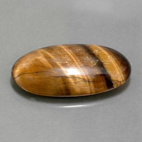 11,79 ctw natürlicher brauner Tiger's Eye, Oval Schliff, Lichtundurchlässig