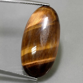 13,84 ctw natürlicher brauner Tiger's Eye, Oval Schliff, Lichtundurchlässig