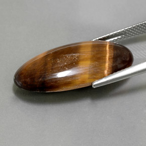 13,84 ctw natürlicher brauner Tiger's Eye, Oval Schliff, Lichtundurchlässig