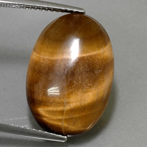 11,07 ctw natürlicher brauner Tiger's Eye, Oval Schliff, Lichtundurchlässig