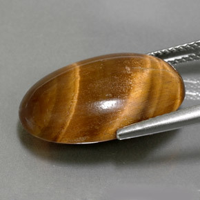 11,07 ctw natürlicher brauner Tiger's Eye, Oval Schliff, Lichtundurchlässig
